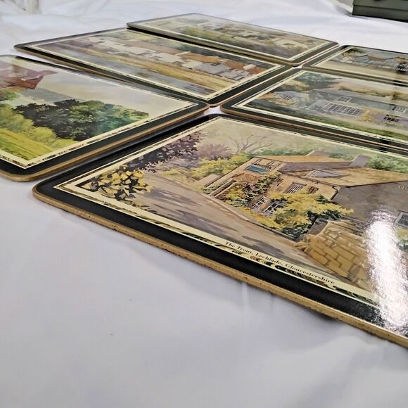 Vintage Cloverleaf Traditional Table Mats Collection Of Homes Cork Back UK - Picture 2 of 11